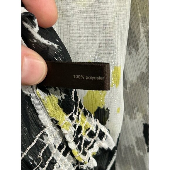 Multicolor Sheer Blouse With Elastic Hem & 3/4 Sleeves By The Limited Size XL - Picture 7 of 11